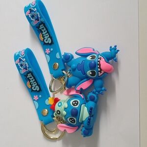 Stitch Blue and Pink Keychain Bag Charm Set of 2